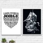 Kit 2 Quadros Oração De São Jorge 24x18cm - Com Vidro Moldura