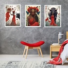 Kit 2 Quadros Orixá Iansã- Boi E Borboletas 24x18cm Moldura:m