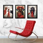 Kit 2 Quadros Orixá Iansã- Boi E Borboletas 33x24cm Moldura:m