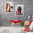 Kit 2 Quadros Orixá Iansã- Boi E Borboletas 33x24cm Moldura:m