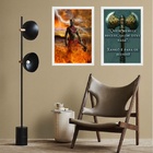 Kit 2 Quadros Orixá Xangô - Justiça 24x18cm Moldura:madeira B