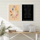 Kit 2 Quadros Orixás - Nomes E Símbolos 24x18cm Moldura Preta