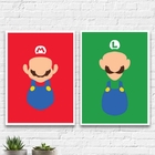 Kit 2 Quadros Os Clássicos Do Vídeo Game 33x24cm Moldura:made