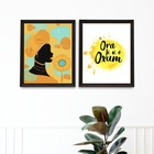 Kit 2 Quadros Oxum - Saudação 24x18cm - Com Vidro Moldura:mad