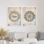 Kit 2 Quadros Pai Nosso E Mandala Hooponopono 33x24cm Moldura