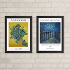 Kit 2 Quadros Paisagens E Flores De Van gogh 33x24cm - Com Vi