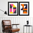 Kit 2 Quadros Pantone Colors - 60x48cm Moldura:madeira Branca