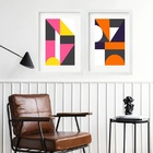 Kit 2 Quadros Pantone Colors - 60x48cm Moldura:madeira Preta