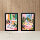 Kit 2 Quadros Para Banheiro - Cães Dalmatas 24x18cm Moldura P