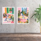 Kit 2 Quadros Para Banheiro - Cães Dalmatas 33x24cm Moldura P