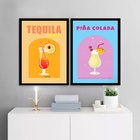 Kit 2 Quadros Para Bar - Coquetéis Alcoólicos 24x18cm Moldura