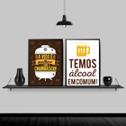 Kit 2 Quadros Para Cantinho Do Churrasco 45x34cm - Com Vidro