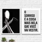 Kit 2 Quadros Para Consultório Odontológico 45x34cm - Com Vid