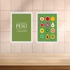 Kit 2 Quadros Para Cozinha - Alimentação Saudável 45x34cm Mol