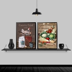 Kit 2 Quadros Para Cozinha Country 24x18cm - Com Vidro Moldur