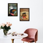 Kit 2 Quadros Para Cozinha Dachshund 45x34cm Moldura Preta