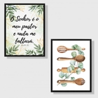 Kit 2 Quadros Para Cozinha O Senhor É Meu Pastor 33x24cm Mold