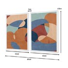 Kit 2 Quadros Para Decoração Colorido Formas Abstrato Sala