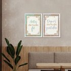 Kit 2 Quadros Para Decoração Frases Gratidão Fé Sala