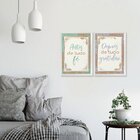 Kit 2 Quadros Para Decoração Frases Gratidão Fé Sala