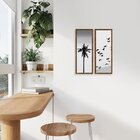 Kit 2 Quadros Para Decoração Pássaros Paisagem Moderno Sala