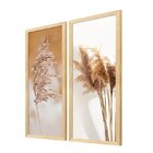 Kit 2 Quadros Para Decoração Trigo Plantas Sala Cozinha