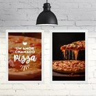 Kit 2 Quadros Para Decorar Pizzaria 33x24cm Moldura Preta