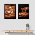 Kit 2 Quadros Para Decorar Pizzaria 45x34cm Moldura Preta