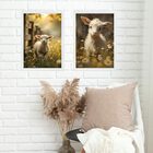 Kit 2 Quadros Para Fazenda - Cabritinho E Ovelhinha 33x24cm -