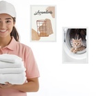 Kit 2 Quadros Para Lavanderia - Gatinho 33x24cm - Com Vidro M