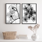 Kit 2 Quadros Para Sala Florais Transparentes 45x34cm - Com V