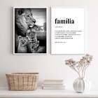 Kit 2 Quadros Para Sala Leões- Família 45x34cm Moldura:madeir