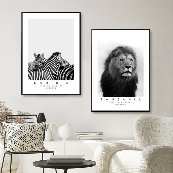 Kit 2 Quadros Para Sala Minimalista - Conjunto Safari 50x70