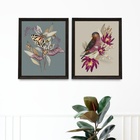 Kit 2 Quadros Para Varanda Passarinho E Borboleta 24x18cm - C