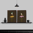 Kit 2 Quadros Passarinho- Thankful E Blessed 24x18cm Moldura