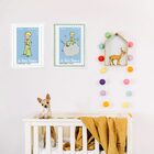 Kit 2 Quadros Pequeno Príncipe Azul - Selos 45x34cm Moldura B