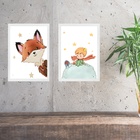 Kit 2 Quadros Pequeno Príncipe E Raposinha - Baby 33x24cm Mol