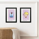 Kit 2 Quadros Pequeno Príncipe Rosa - Selos 24x18cm - Com Vid