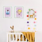 Kit 2 Quadros Pequeno Príncipe Rosa - Selos 24x18cm - Com Vid