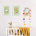 Kit 2 Quadros Pequeno Príncipe Verde- Selos 33x24cm Moldura P