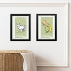 Kit 2 Quadros Pequeno Príncipe Verde- Selos 45x34cm Moldura B