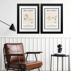 Kit 2 Quadros Picasso Cat And Dog- 60x48cm Moldura:madeira Br