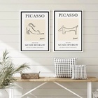 Kit 2 Quadros Picasso - Gato E Cachorro 33x24cm Moldura:madei