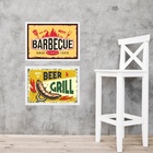 Kit 2 Quadros Placas Vintage Churrasco E Cerveja 24x18cm Mold
