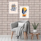 Kit 2 Quadros Plantas Boho - Azul Royal 33x24cm - Com Vidro M