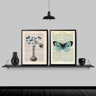 Kit 2 Quadros Poção De Borboletas 45x34cm - Com Vidro Moldura