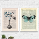Kit 2 Quadros Poção De Borboletas 45x34cm Moldura:madeira Pre