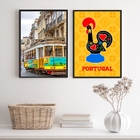 Kit 2 Quadros Portugal- Galo Barcelos E Bondinho 33x24cm - Co