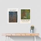 Kit 2 Quadros Posters Obras De Gustav Klimt 24x18cm - Com Vid
