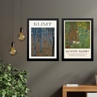 Kit 2 Quadros Posters Obras De Gustav Klimt 24x18cm - Com Vid